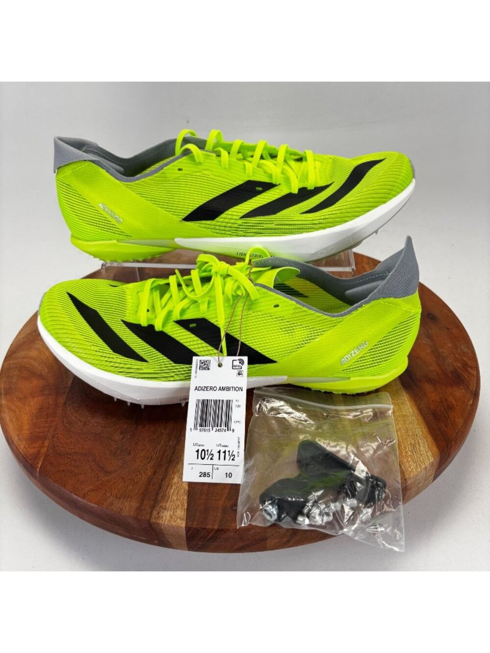 Adidas Adizero Ambition Lucid Lemon Track Spikes IH5798 Mens 10.5 w Spikes